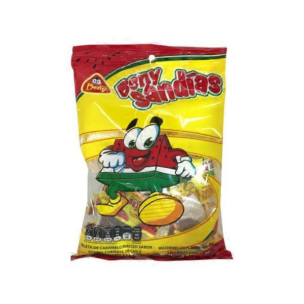 Dulces Benny Watermelon Flavor Lollipops Chili Covered Hard Candy