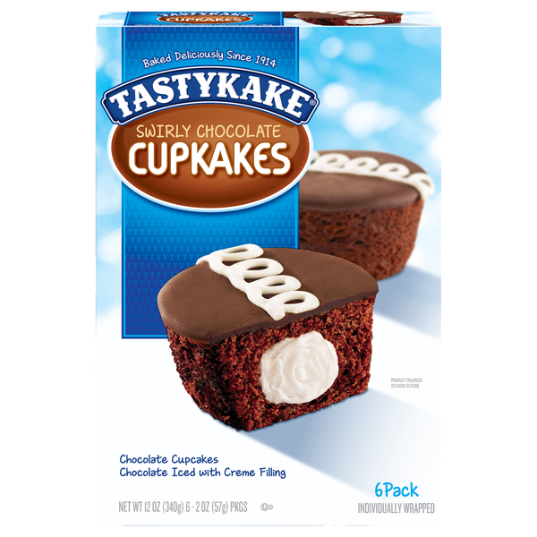 Tastykake Cupcakes, Swirly Chocolate, 6 Pack Same-Day Delivery or