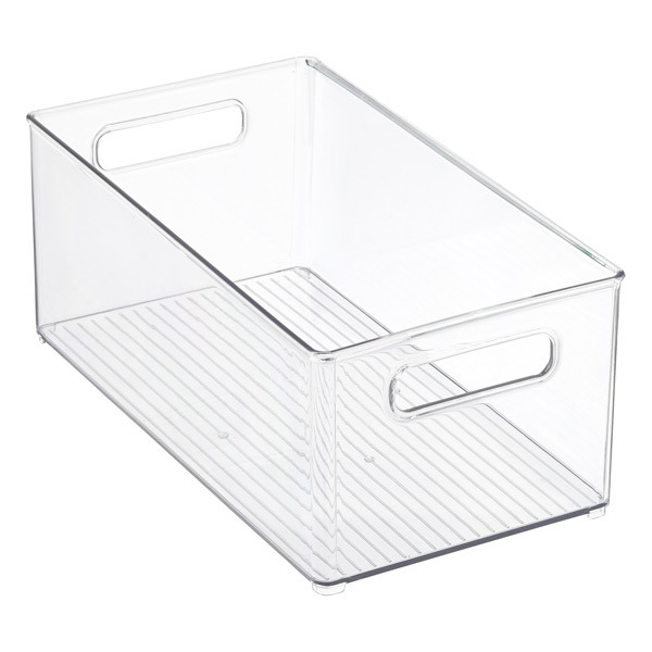 iDesign Linus Deep Stacking Bin - Clear - 8" x 14-1/2" x 6" h
