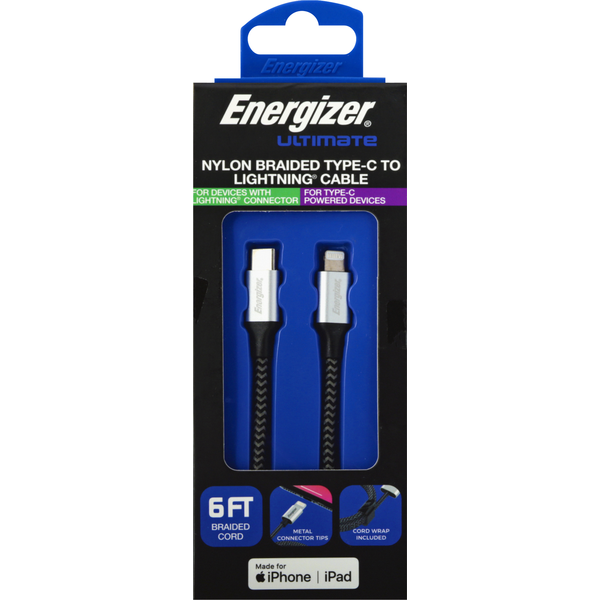 Charging Cable Energizer Metallic Lightning Cable Energizer 02765