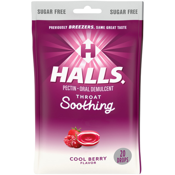 Halls Sugar Free Cool Berry Oral Demulcent Pectin Drops Same-Day