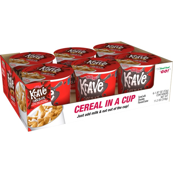 Kellogg's Krave Breakfast Cereal in a Cup Chocolate (11.2 oz) Instacart