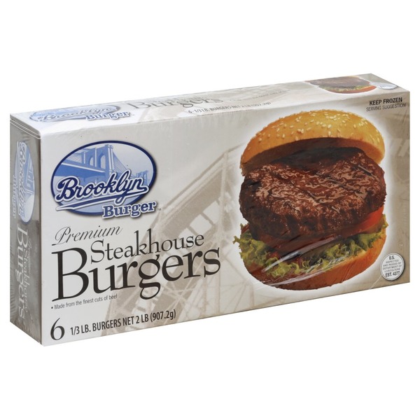 Brooklyn Burger Burgers, Premium, Steakhouse (6 each) Instacart