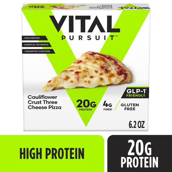 Vital Pursuit Cauliflower Crust Three Cheese Pizza High Protein Glp-1 Friendly Gluten Free Frozen Meal Same-Day Delivery or Pickup