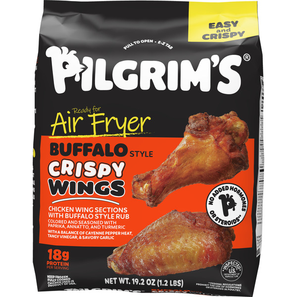Pilgrim's Pride Brand Chicken Wing Sections With Buffalo Style Rub Colored And Seasoned With Paprika, Annatto, And Turmeric