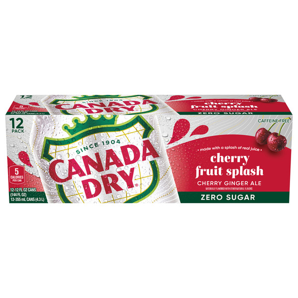 【絶版】奇跡のハーブティー : キリングキャンサー Canada Dry Fruit Splash Cherry Ginger Ale Zero Sugar Soda, 12 fl