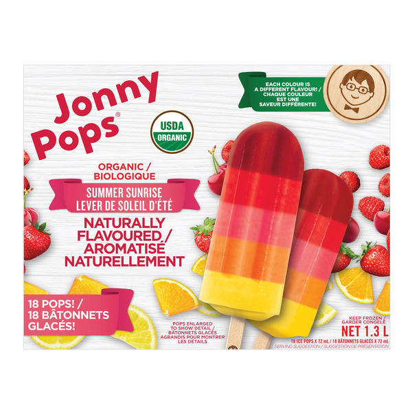 JonnyPops Organic Summer Sunrise Ice Pops