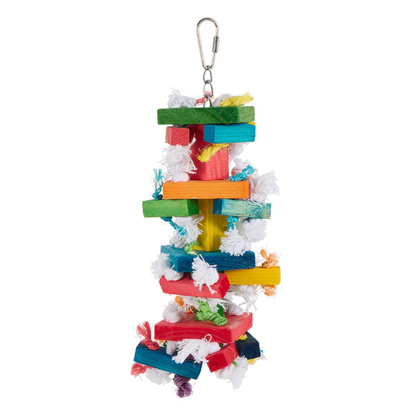 All Living Things Knots & Blocks Preening Bird Toy, Medium