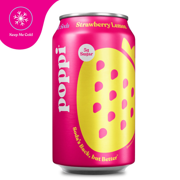 poppi Prebiotic Soda Cold, Strawberry Lemon Same-Day Delivery or