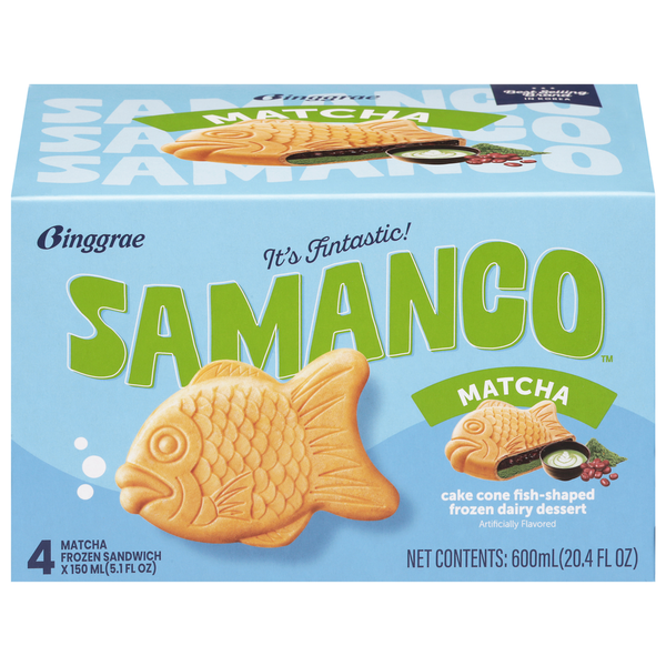 Samanco Cake Cone Fish-Shaped Matcha Frozen Dairy Dessert Same-Day