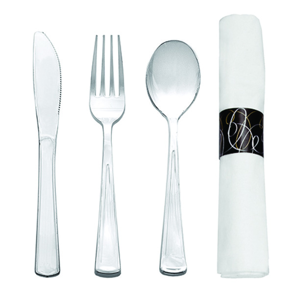 PARTY ESSENTIALS - PLASTIC SOUP SPOONS, SILVER - 50CT