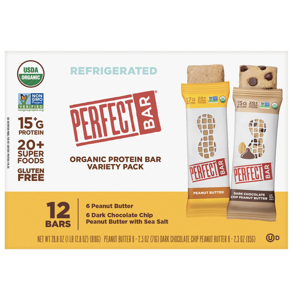Perfect Bar Refrigerated Organic Protein Bar, Variety, 12-count