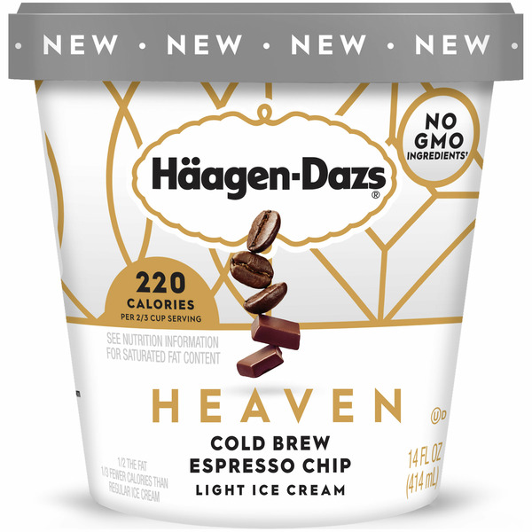 Haagen-Dazs Heaven Cold Brew Espresso Chip Light Ice Cream, 14 Fl