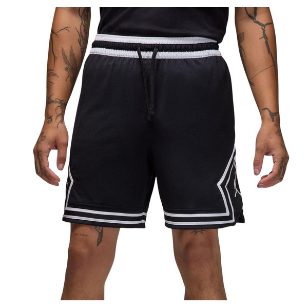 Nike Men's Dri-FIT Sport Mesh Diamond Shorts, Large - Black & White