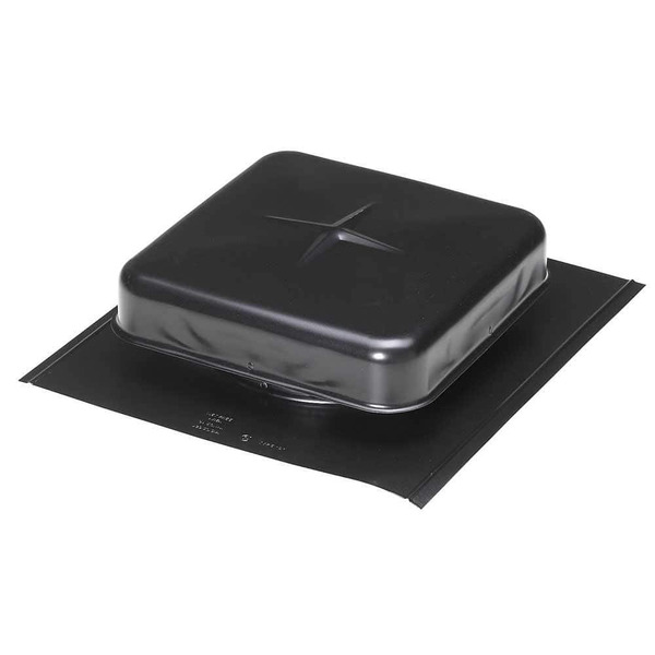 Gibraltar Building Products Square Top Galvanized Steel Roof Vent 50 Sq. In. Net Free Area In Black