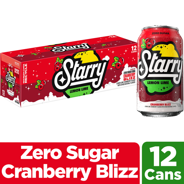 Starry Zero Sugar Lemon Lime Cranberry Blizz Soda Same-Day