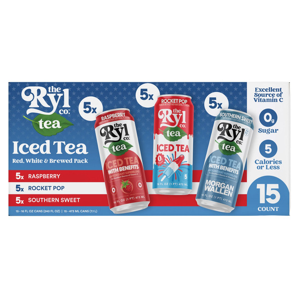 The Ryl Co. Iced Tea Red White and Brewed Pack, 16 fl oz, 15-count