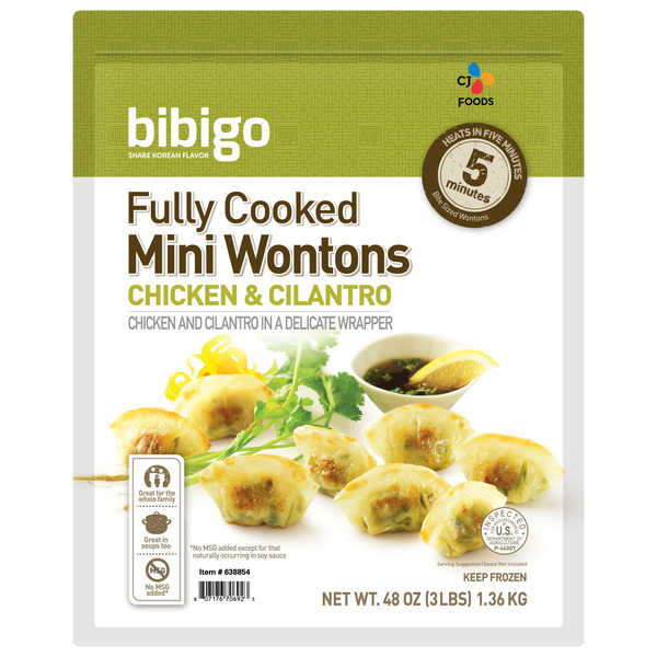 Chicken & Cilantro Fully Cooked Mini Wontons, 48 oz