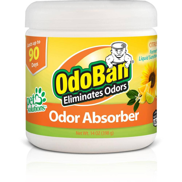 Odoban 14 Oz. Citrus Solid Odor Absorber, Odor Eliminator For Smoke Odor & Musty Smell In Home, Bathroom, Kitchen, Pet Areas