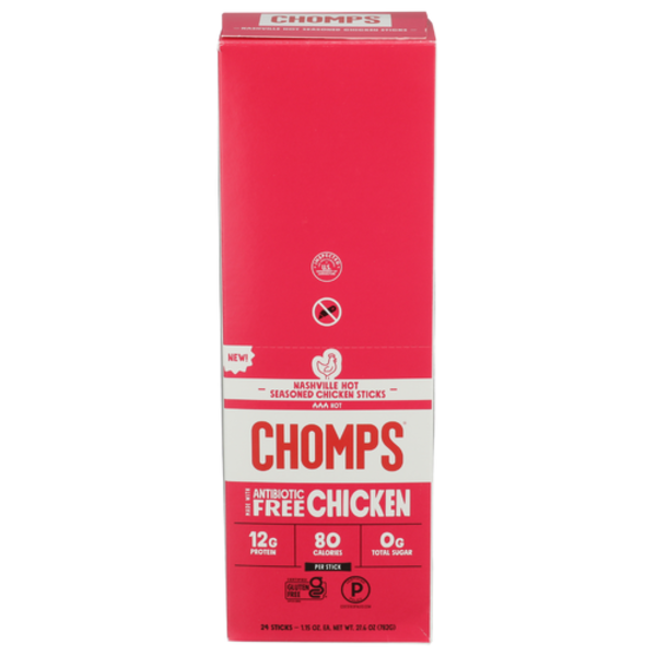 Chomps Nashville Hot Seasoned Chicken Sticks 24 Pack Case