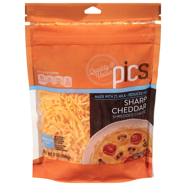PICS 2% Yellow Sharp Cheddar Shredded Cheese Same-Day Delivery or