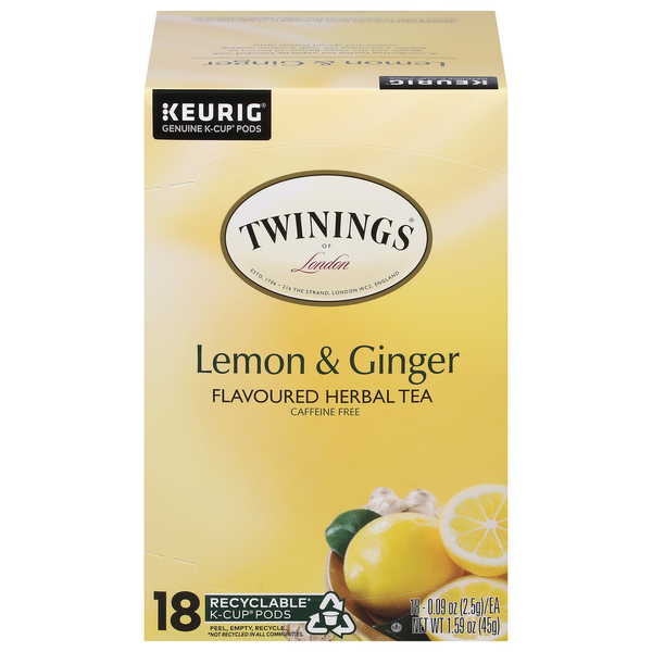 Twinings Herbal Tea, Lemon & Ginger, K-Cup Pods