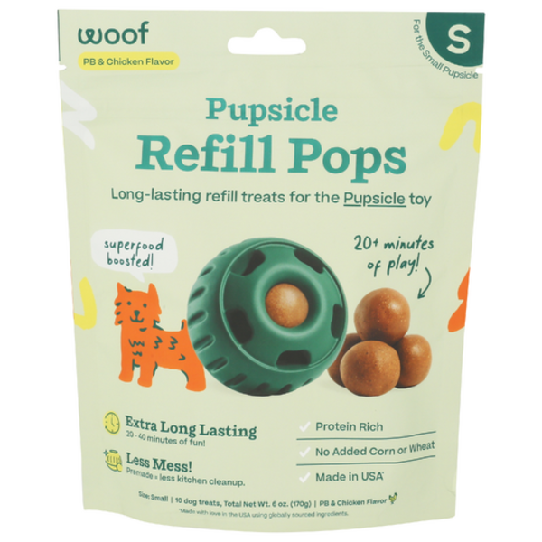 Woof Pet Inc PB & Chicken Flavor Small Pupsicle Refill Pops 10