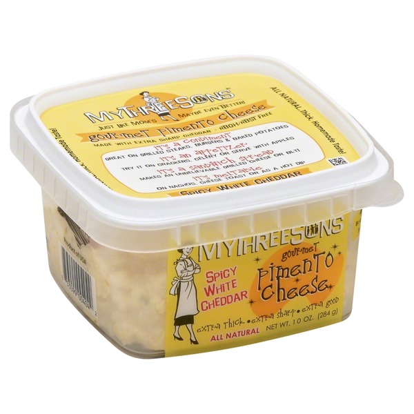 my three sons cheese gourmet pimento spicy white cheddar 10 00 oz