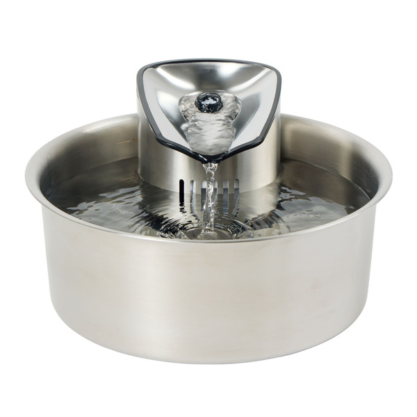 Whisker City Stainless Steel Fountain - Silver
