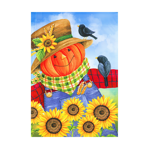Style Selections Scarecrow SUNFLWR Garden Flag