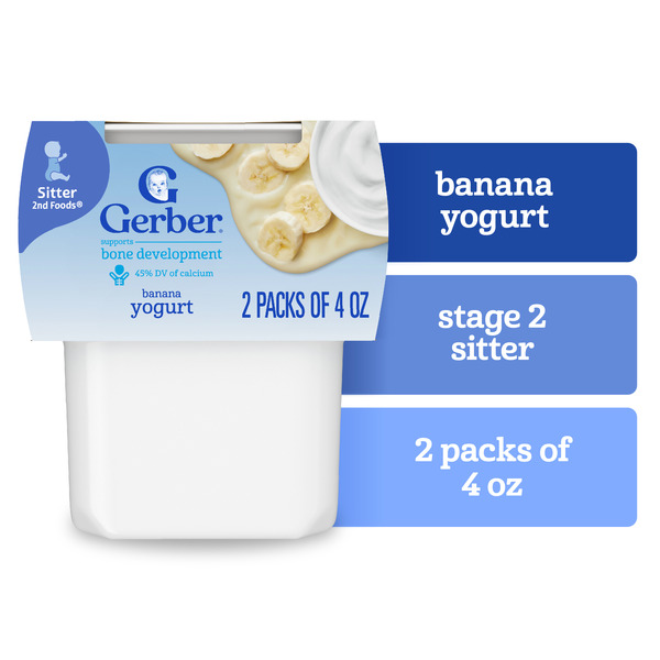 Gerber Stage 2 Baby Food Banana Yogurt Puree Tubs