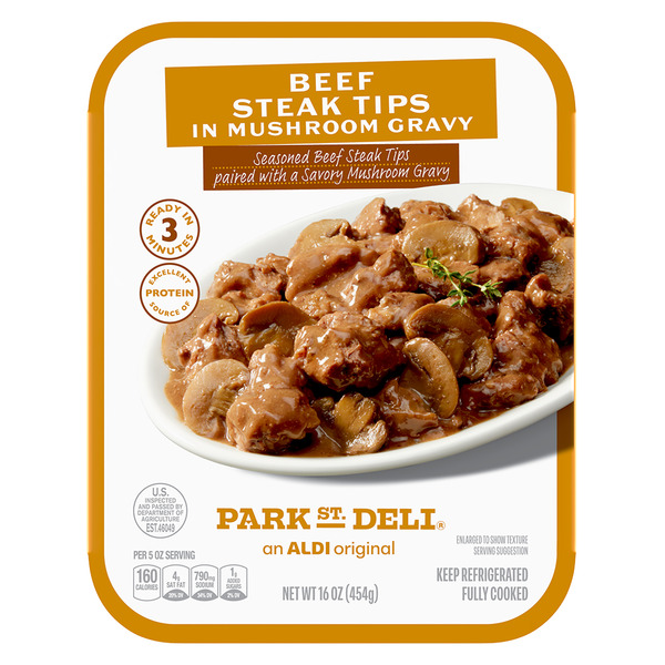 Park Street Deli Beef Steak Tips With Mushroom Gravy