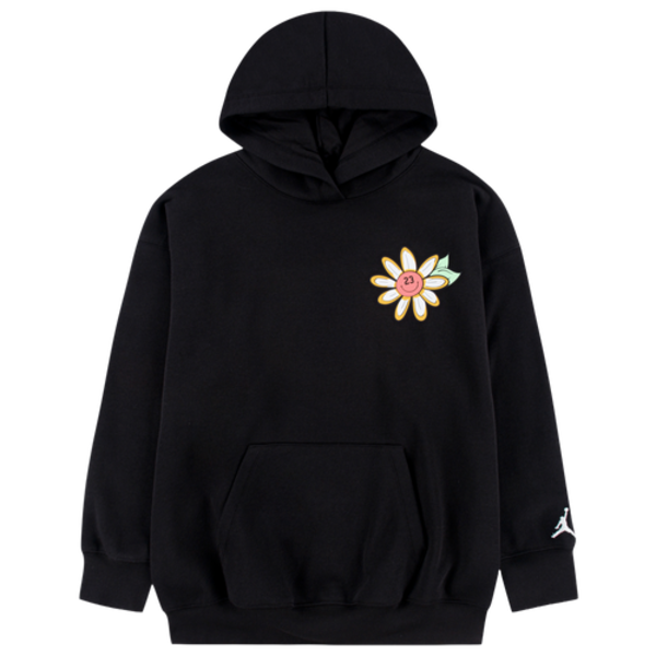 Jordan Girls' Floral Flight Pullover Hoodie, M - Black