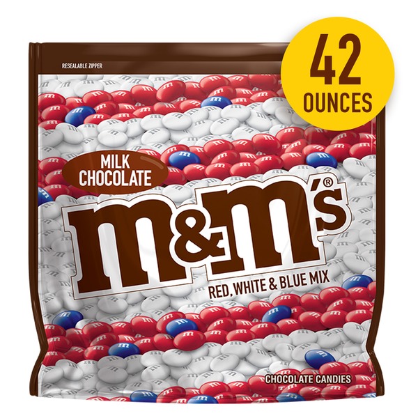 M&M's Red White & Blue Patriotic Milk Chocolate Candy Party Size (42 oz ...