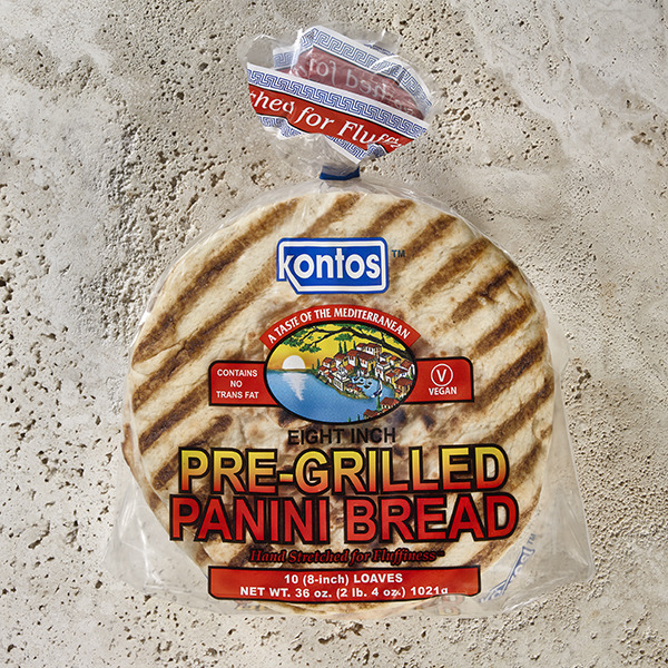 Kontos - Pre-grilled 8" Panini Bread Pack - 36oz - 10/10ct