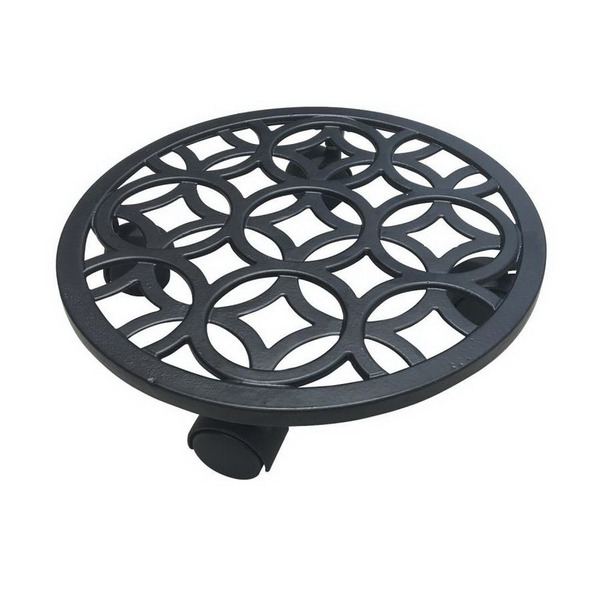 allen + roth 12-in L x 12-in D x 2.7-in H Black Plant Caddy