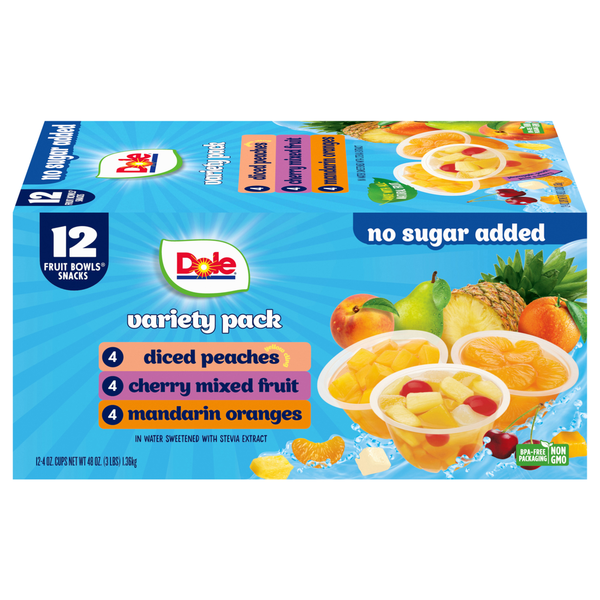 FRUITS　No.12 Dole Fruit Bowls Snacks, Assorted, Variety Pack Same-Day Delivery