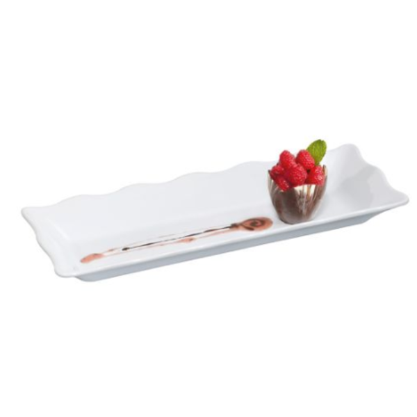 Milano/Bake & Brew Tray, 17-1/2" x 6-3/4" x 2" deep, rectangular, melamine, white, NSF