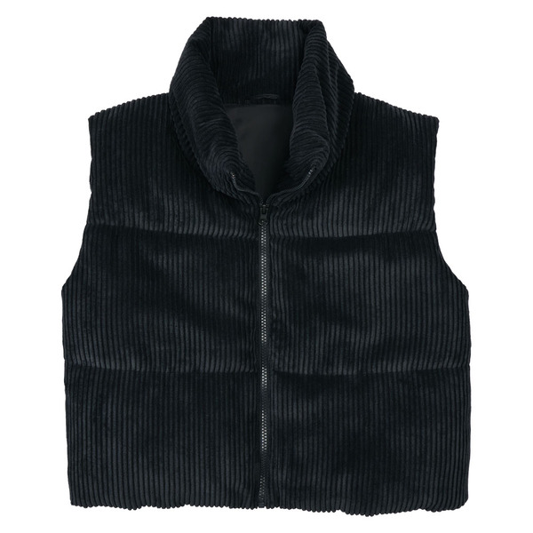 Serra Ladies Corduroy Puffer Vest, Black, L Same-Day Delivery or