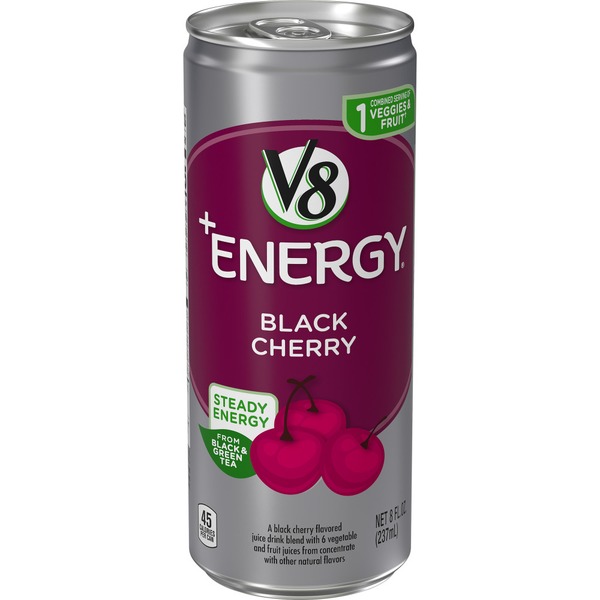V8 +ENERGY Healthy Energy Drink, Natural Energy from Tea, Black