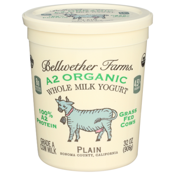 Bellwether Farms Organic A2 Plain Whole Milk Yogurt