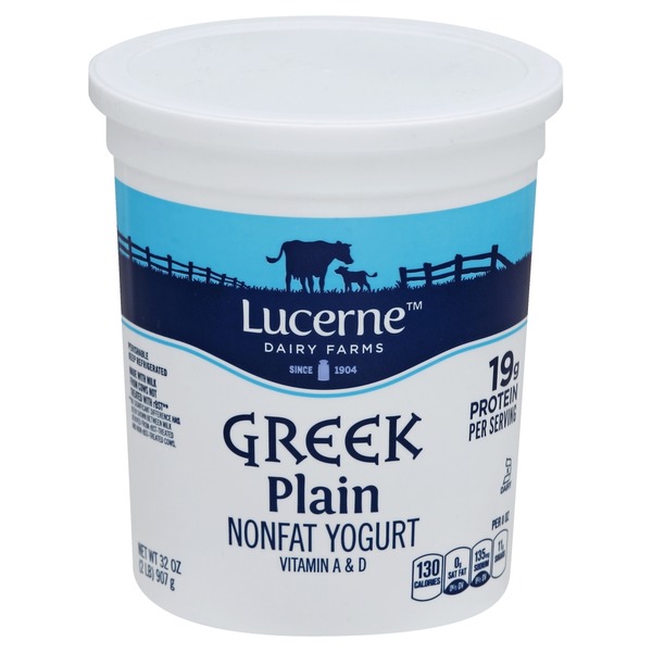 Lucerne Yogurt, Greek, Nonfat, Plain (32 oz) from Safeway Instacart