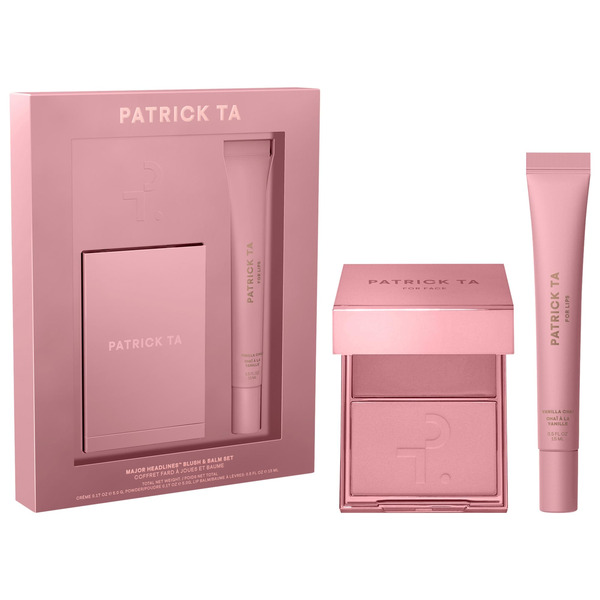 Patrick Ta Major Headlines Double-Take Crème & Powder Blush Duo & Lip Balm Makeup Gift Set - Something Sweet & Vanilla Chai