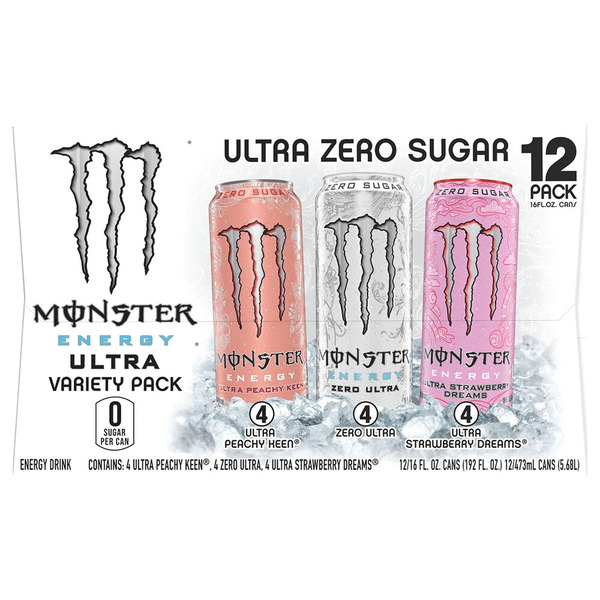 Monster Energy Drink, Ultra Peachy Keen/Zero Ultra/Ultra Strawberry Dreams,  Zero Sugar Same-Day Delivery or Pickup | Coborn's Marketplace