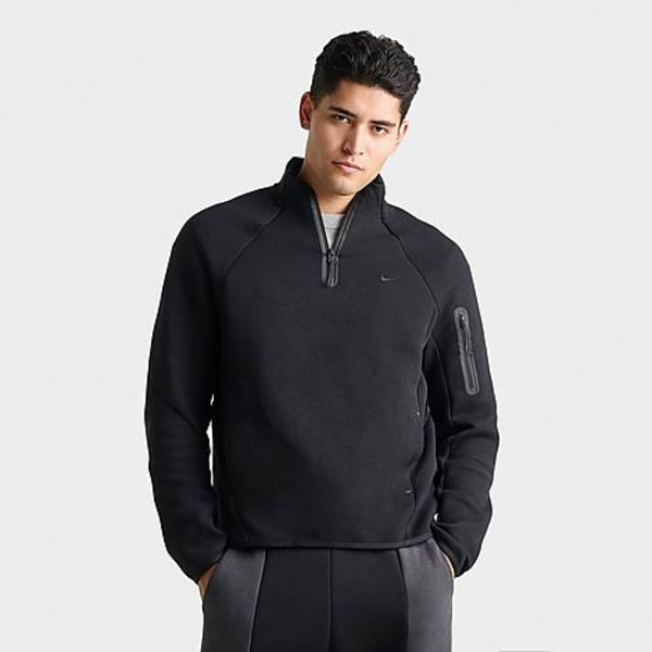 Nike Men's Tech Fleece Quarter-Zip Top, M - Black/Black