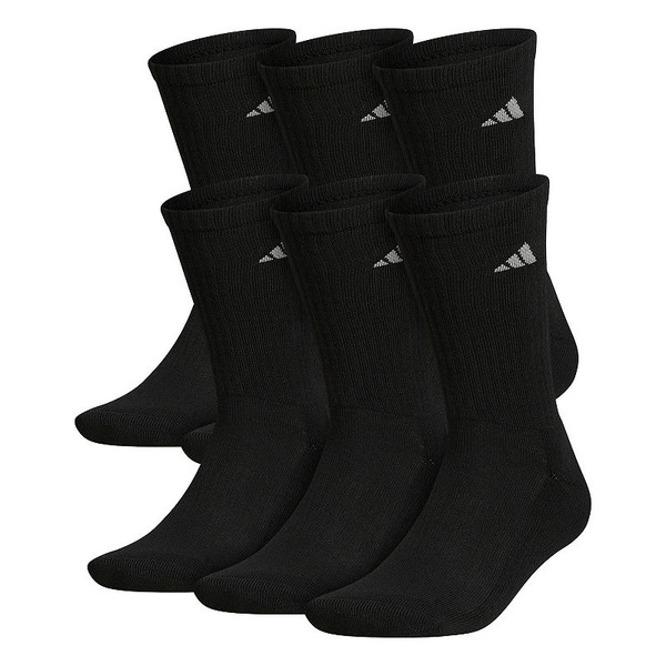 adidas Big & Tall adidas 6-pack Crew Socks, Men's, Size: 12-15, Black
