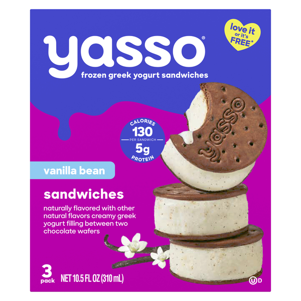 Yasso Frozen Greek Yogurt Sandwiches Vanilla Bean Sandwiches Same