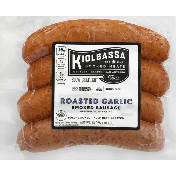Kiolbassa Roasted Garlic Smoked Sausage (4 ct) from Walmart Instacart