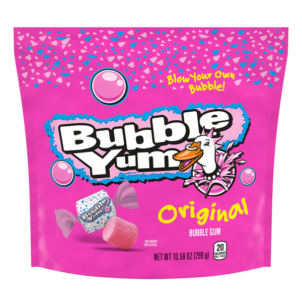 BUBBLE YUM Original Flavored Chewy, Bubble Gum Bag, 10.58 oz Same