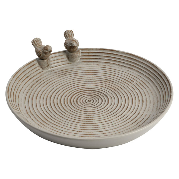 Belavi Warm Gray Bird Drinking Trough